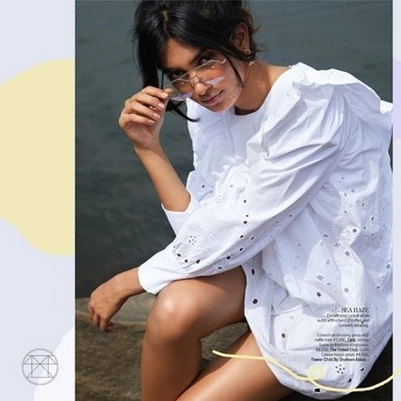 Zara White Cutwork Embroidery Long Sleeve Eyelet Oversized Ruffled Dress NWT - Picture 4 of 16